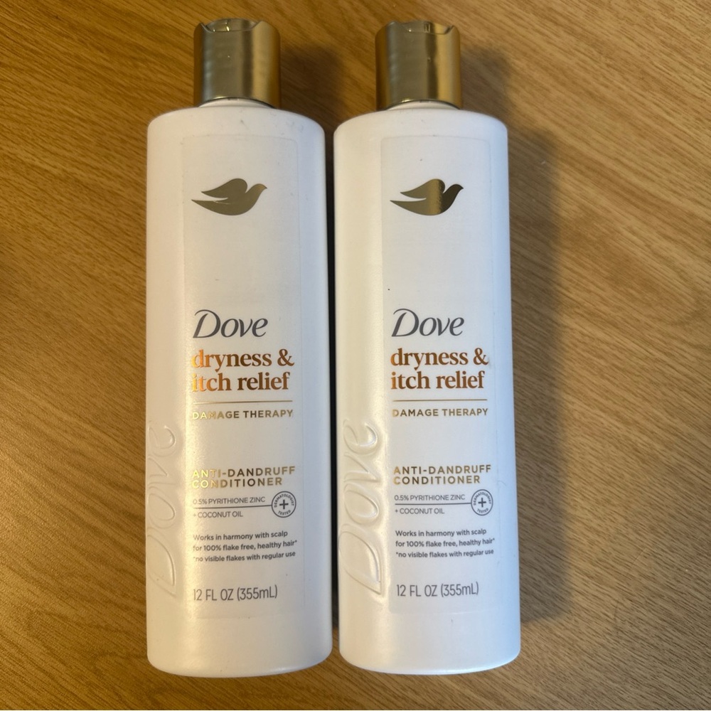 Pack Of 2 Dove Anti Dandruff Conditioner  Dryness  & Itch Relief 12 oz Each